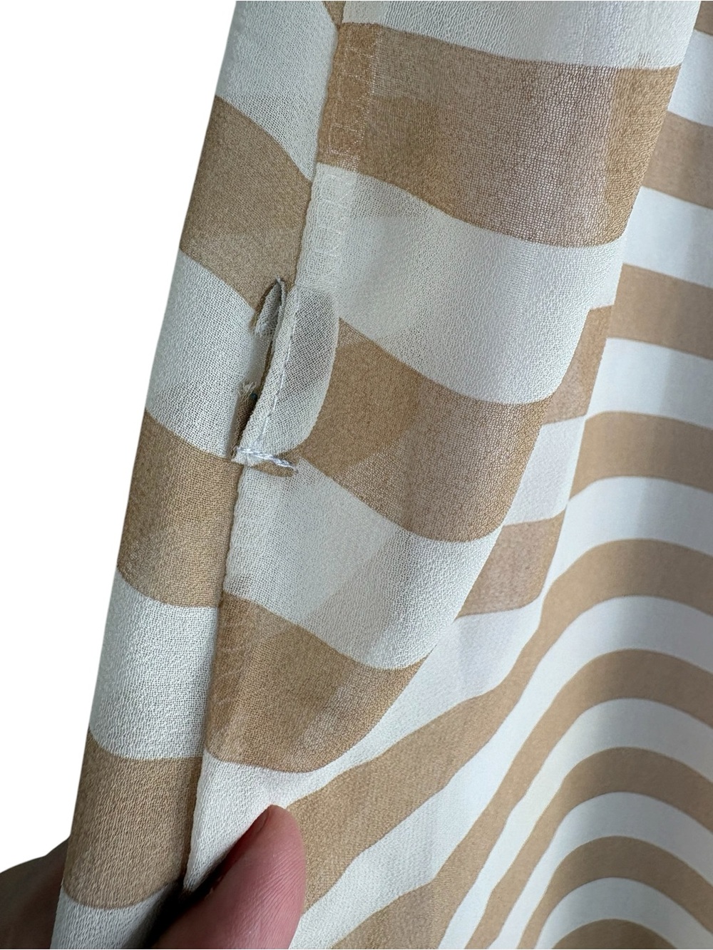 BURBERRY Striped Sleeveless Tunic in Beige/White -- No SIZE or FABRIC TAGS - Picture 9 of 14